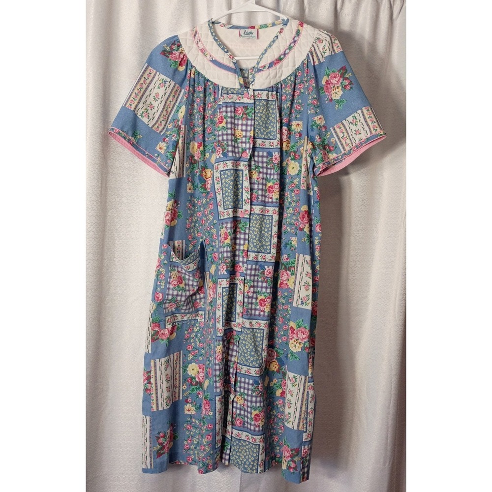 Vintage Lady‎ Manhattan Robe Floral Housedress Pajama Snaps No Size Cottagecore